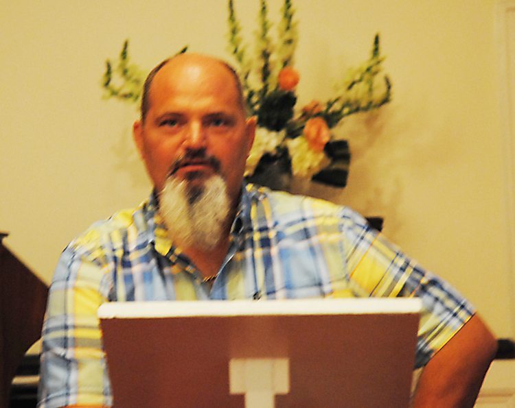 Jimmy Collins Gives Testimony At Mount Calvary Brotherhood Meeting