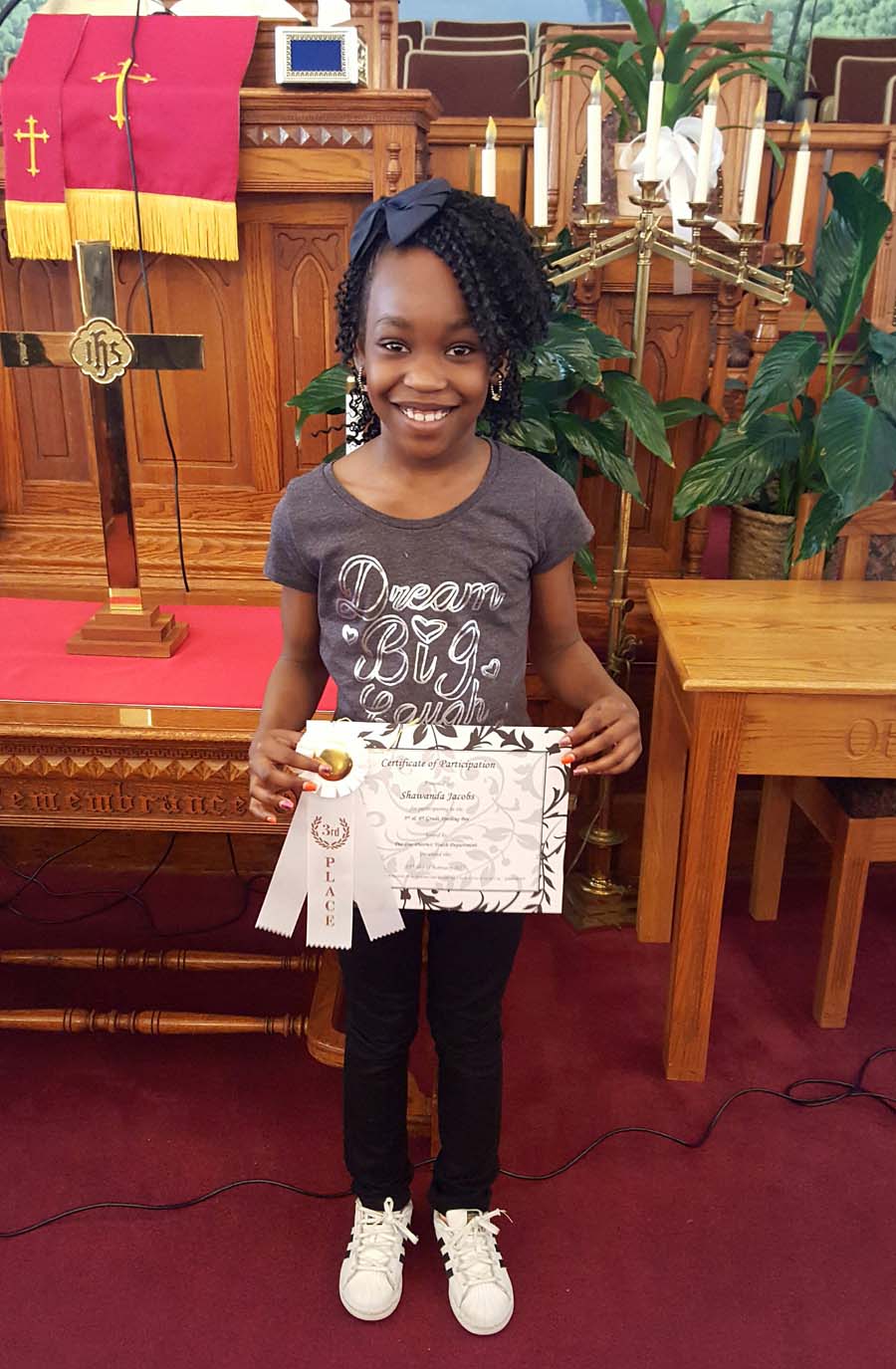 Jacobs Is Third Place Church Spelling Bee Winner