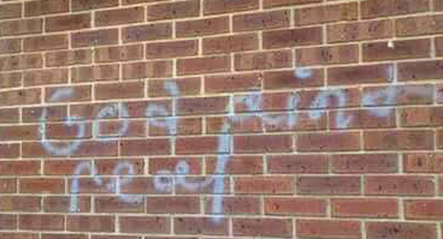 Graffitti Sprayed On Latta Church Of God