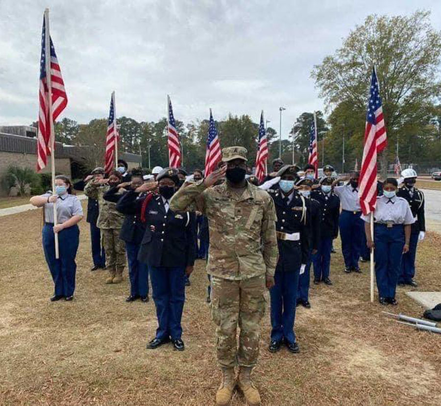 Dillon High JROTC Holds Drive-Thru Veterans Program
