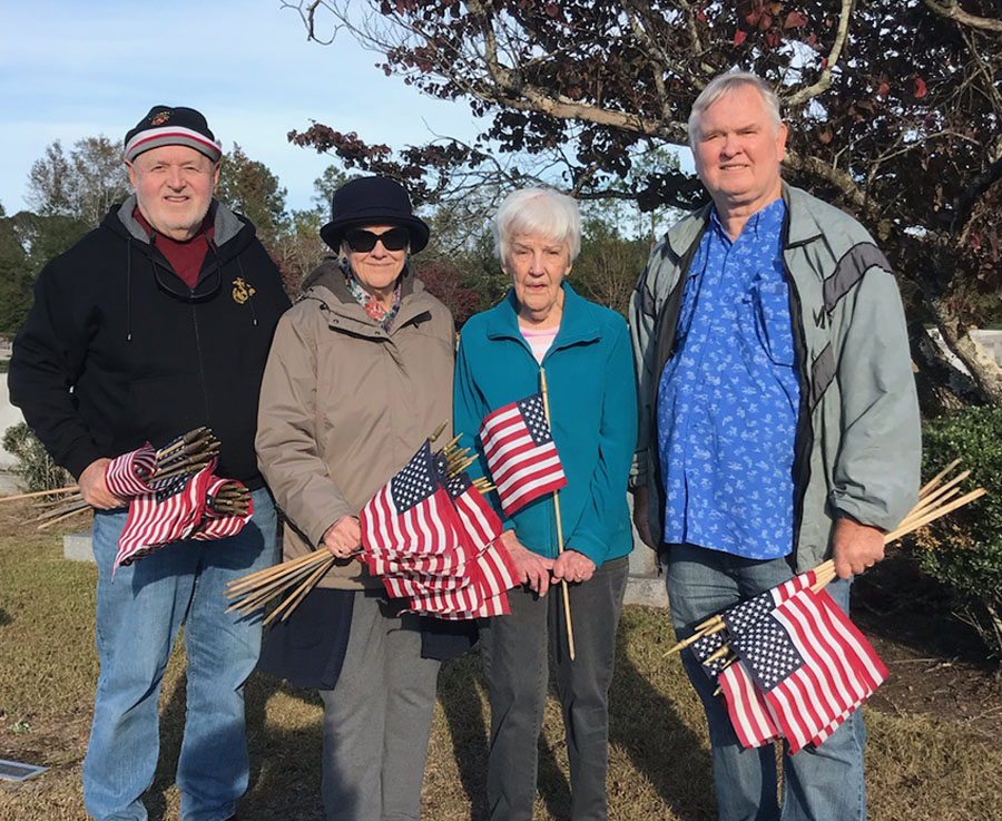 Flags Placed On Graves Of Veterans
