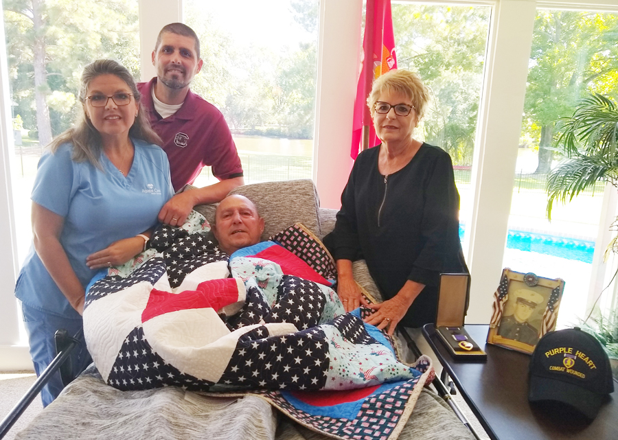 Dillon Marine Johnny Sawyer Presented Quilt Of Valor