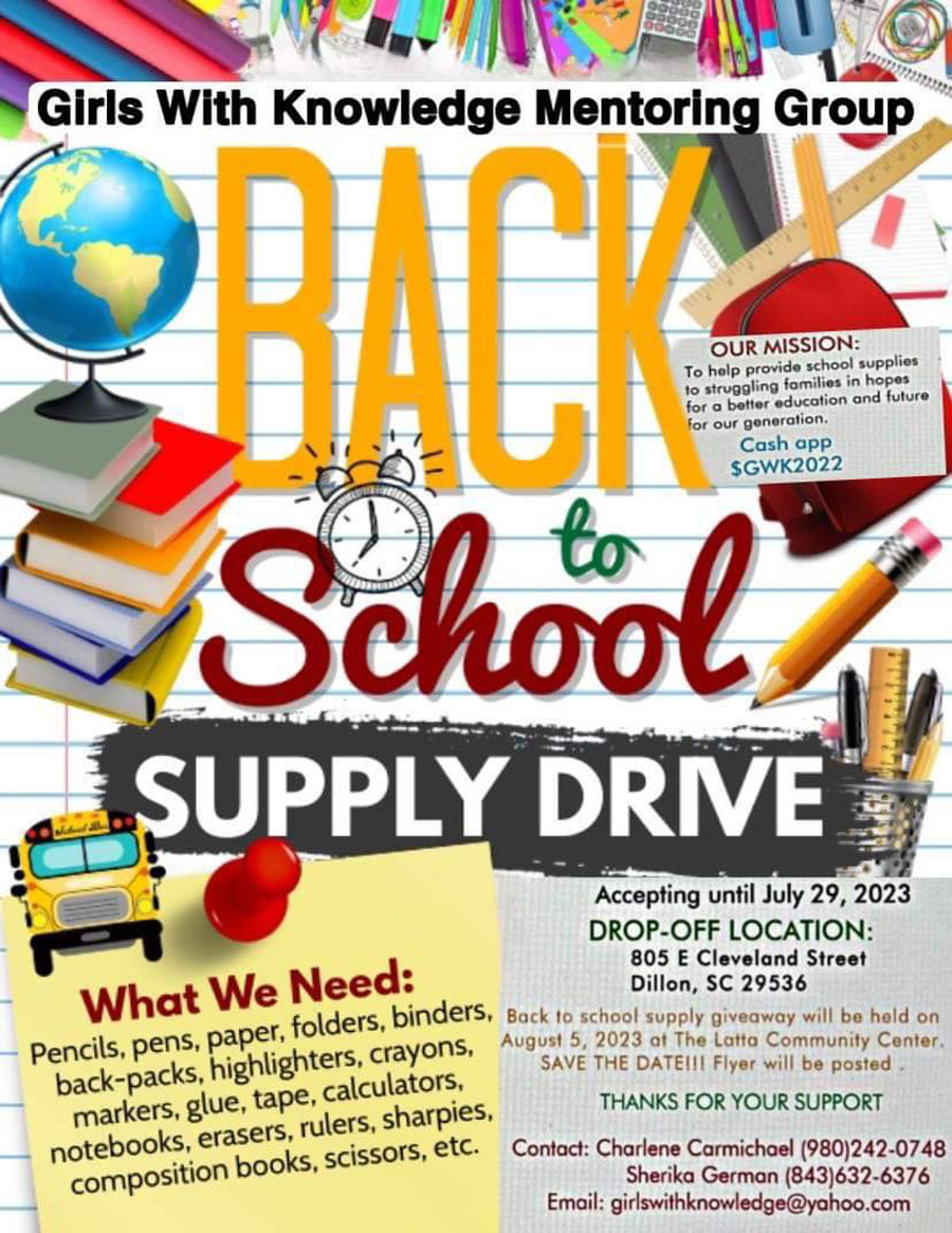 Back-To-School Supply Drive To Be Held Through July 29th