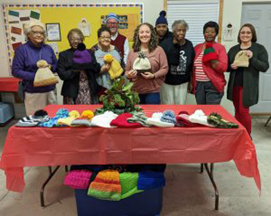 Latta Empowerment Senior Citizens Knit Hats For Latta Elementary Students